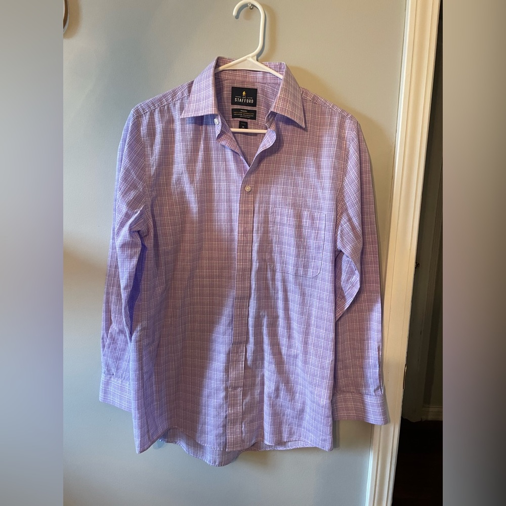 Purple Stafford Polo long sleeve button down